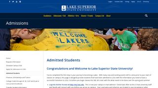 
                            7. Admitted Students - Lake Superior State University - My Lssu Portal