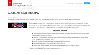 
                            2. ADOBE AFFILIATE PROGRAM - Training Partner portal - Adobe Affiliate Portal