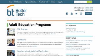 
Adult Education Programs - Butler Tech  
