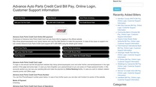 
Advance Auto Parts Credit Card Bill Pay, Online Login ...
