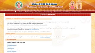 
                            2. Advance Booking - Tirumala Tirupati Devasthanams - Ttd Seva Online Booking Portal