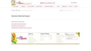 
                            2. Advertiser & Merchant Support – LocalFlavor Help Center - Local Flavor Merchant Portal