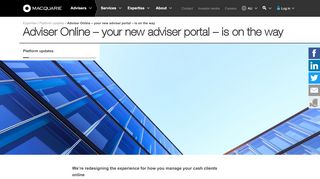 
                            3. Adviser Online – your new adviser portal is on the way ... - Macquarie Access Adviser Portal
