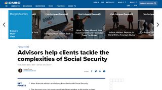 
                            6. Advisors help clients tackle the complexities of Social Security - Social Security Timing Advisor Portal