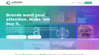 
                            3. AdWallet - Get paid REAL money for watching ads and online ... - Paid Offers Login