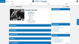 Aeoden Sinclair | Trackwrestling Profile - S201 Track Wrestling Portal