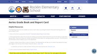 
                            3. Aeries Grade Book and Report Card - Rocklin Elementary School - Aeries Portal Rocklin