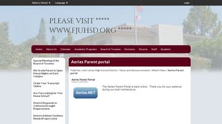 
Aeries Parent portal - Fullerton Joint Union High School District
