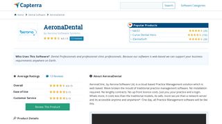
                            5. AeronaDental Reviews and Pricing - 2020 - Capterra - Aerona Dental Login
