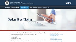 
Aetna ​Rural Carrier Health Benefit Plan: Submit a Claim
