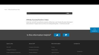 
                            7. Affinity SuccessFactors Video - SAP - Affinity Jam Login
