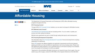 
                            2. Affordable Housing | City of New York - NYC.gov - Connect Housing Portal