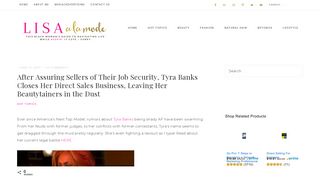 
                            3. After Assuring Sellers of Their Job Security, Tyra Banks ... - Tyra Beautytainer Portal