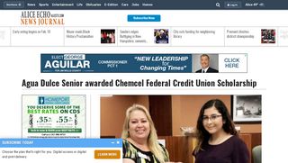 
                            8. Agua Dulce Senior awarded Chemcel Federal Credit Union ... - Chemcel Federal Credit Union Portal