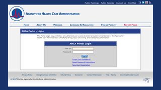 
AHCA Portal Login - MyFlorida.com  
