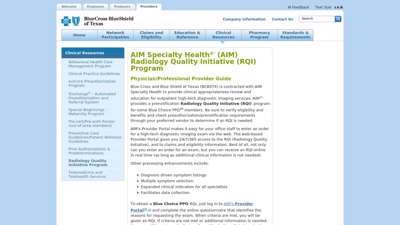 
AIM Specialty Health RQI/Preauthorization Program
