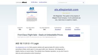 
                            6. Ais.allegiantair.com website. AIS 18.11.01.0 -11 Login. - Ais Allegiant Login