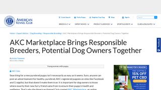 
                            2. AKC Marketplace Brings Responsible Breeders, Potential Dog ... - Akc Marketplace Portal