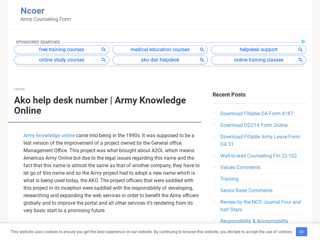 
                            6. AKO Help Desk Number | Army Knowledge Online