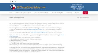 
                            7. Alamo Defensive Driving – 247 Texas Driver Safety - 247 Texas Driver Safety Portal