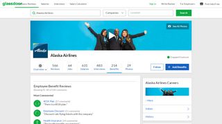 
Alaska Airlines Employee Benefits and Perks | Glassdoor  

