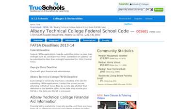 Albany Technical College Federal School Code — 005601 ...