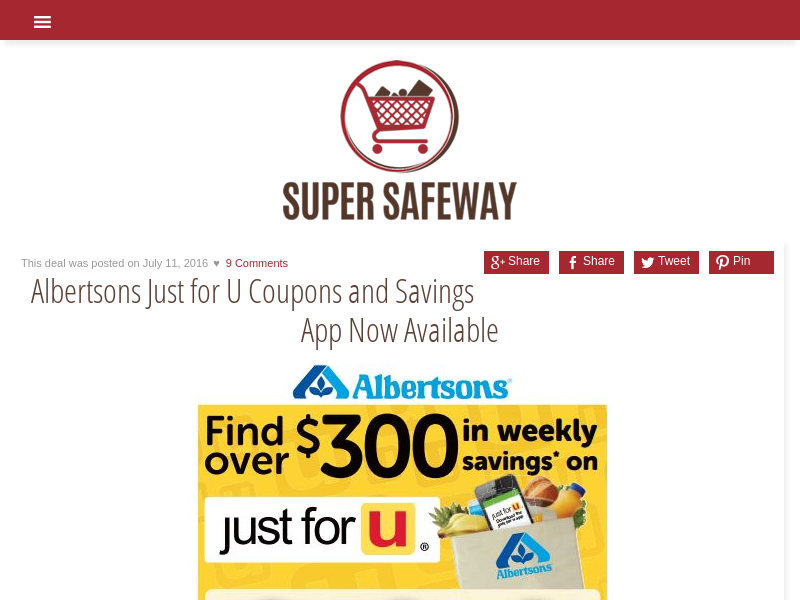 
                            10. Albertsons Just For U - Super Safeway