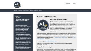 
                            2. AL.com Member FAQs - Benefits - Huntsville Times Portal