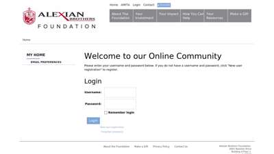 Alexian Brothers Foundation Login - Alexian Brothers ...