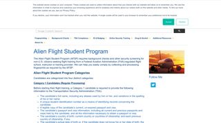Alien Flight Student Program  Flight School Candidates
