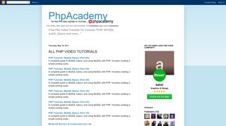 
                            5. ALL PHP VIDEO TUTORIALS - PhpAcademy - Phpacademy Portal And Register Source Code
