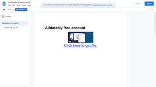 
                            7. Alldatadiy free account - Google Docs