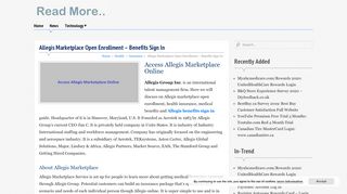 Allegis Marketplace Open Enrollment - Benefits Sign In ... - Allegis Marketplace Login