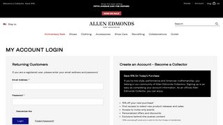 
                            1. Allen Edmonds Account Login - Allen Edmonds Portal