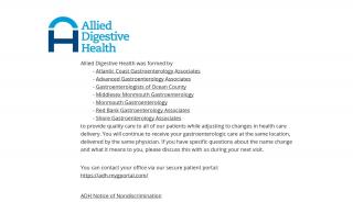 
                            5. Allied Digestive Health - Red Bank Gastro Patient Portal