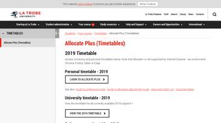 
                            7. Allocate+ (Timetables), Your course, La Trobe University - Allocate+ Portal