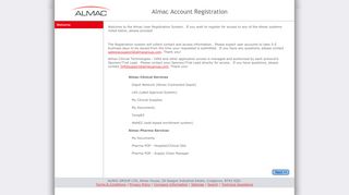 Almac Account Registration - Almac Gateway Login