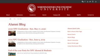 Alumni Blog | Northwestern Polytechnic University - Npu Portal