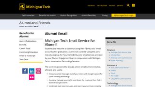 
                            3. Alumni Email | Alumni and Friends | Michigan Tech - Mtu Email Login