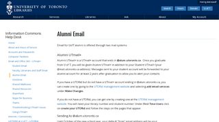
                            4. Alumni Email | University of Toronto Libraries - U Of T Alumni Email Portal