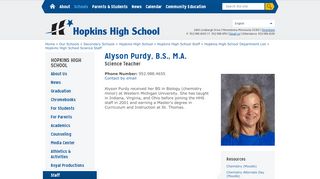 
                            9. Alyson Purdy, B.S., M.A. | Hopkins Schools