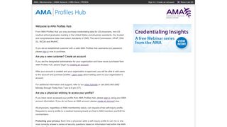 AMA Profiles Hub - American Medical Association - Commerce Hub Portal