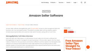 
                            8. Amazon Seller Software | Vital Management Data and Functions - Manage By Stats Portal