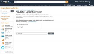 
                            2. Amazon.com Help: About State Vendor Registration - Amazon Supplier Diversity Portal