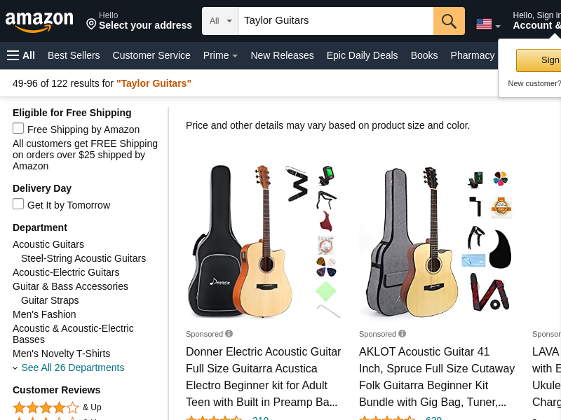 
                            7. Amazon.com: Taylor Guitars