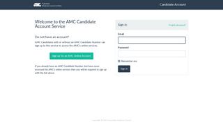 
                            1. AMC Account: Sign in - Amc Candidate Portal