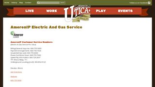 
AmerenIP Electric And Gas Service - Village of North Utica
