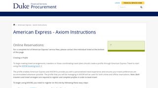 
                            6. American Express - Axiom Instructions | Procurement | Duke - Axiom American Express Portal