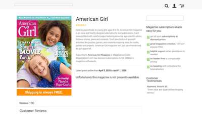 American Girl Magazine Subscription United States