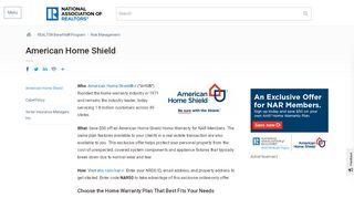 
                            7. American Home Shield | www.nar.realtor - Ahs Warranty Agent Portal